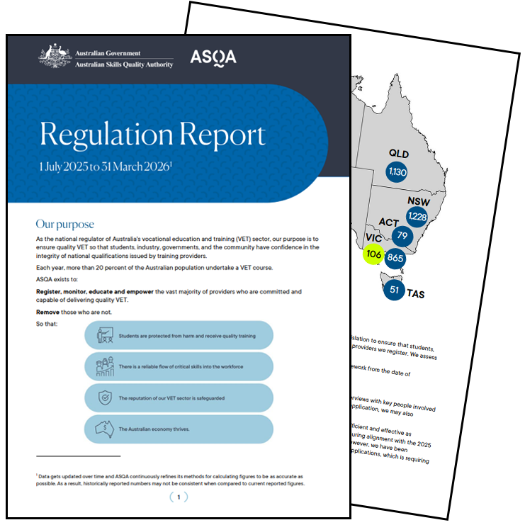 First and third page of Regulation report
