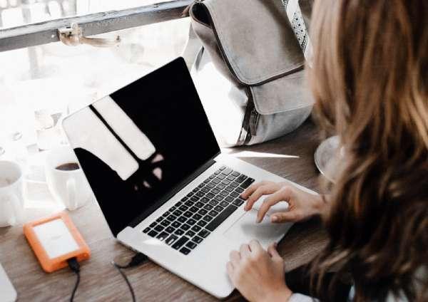 Woman using a computer