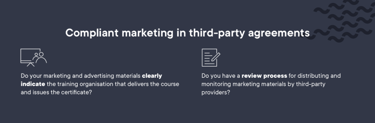 Compliant marketing in third-party agreements