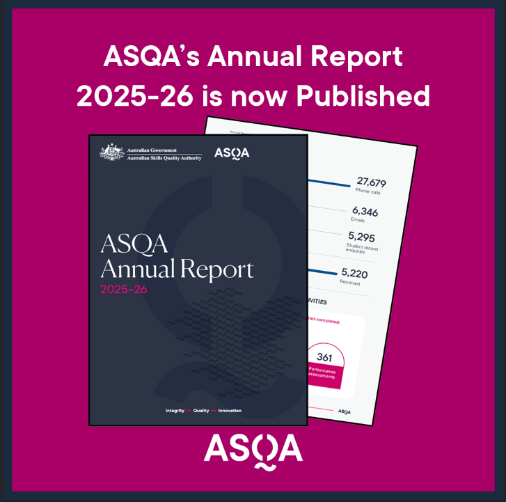 ASQA’s Annual Report 2025-26 is now Published