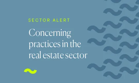 Sector alert - Concerning practices in the real estate sector